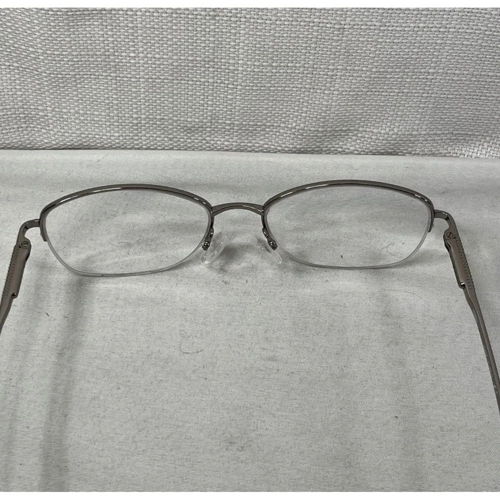Safilo Elasta Semi Rimless Eyeglasses Gray Titanium Oval Frames Made in Italy